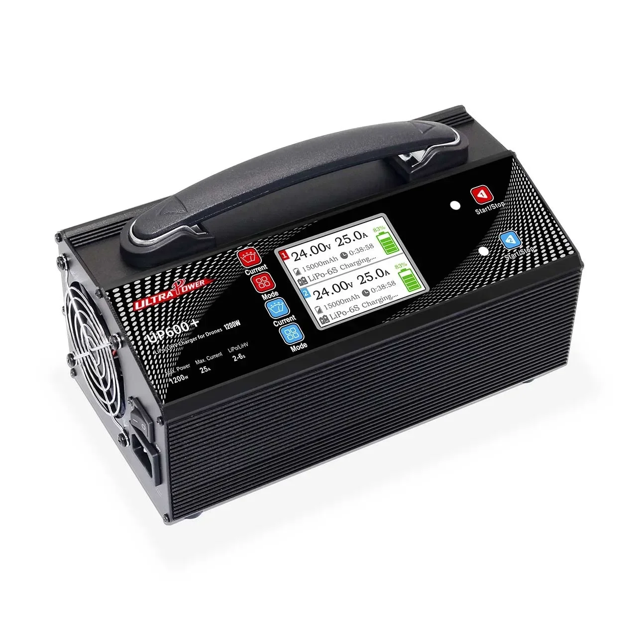 Ultra Power UP600+ Dual Channel 2x600W 25A 2-6S LiPo Balance Charger Using for Agriculture Mapping Surveying UAV Drone