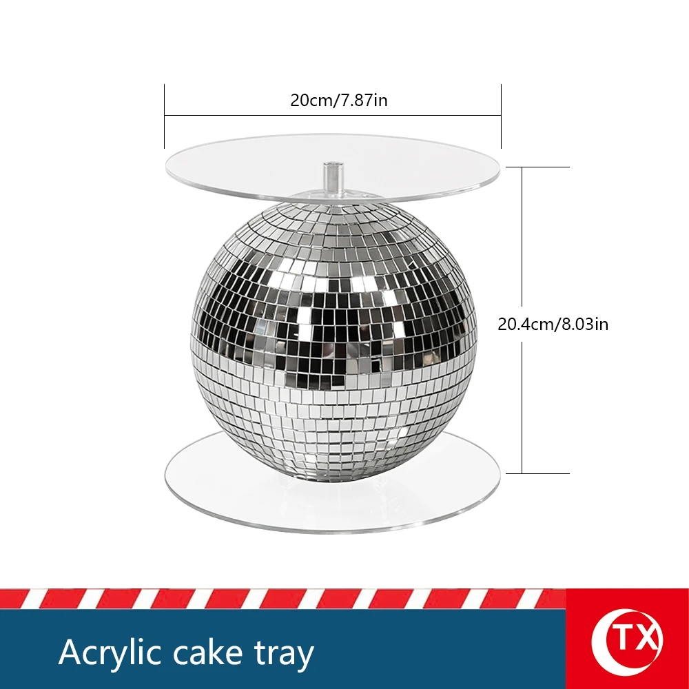 Mirror Disco Ball Acrylic Cake Stand