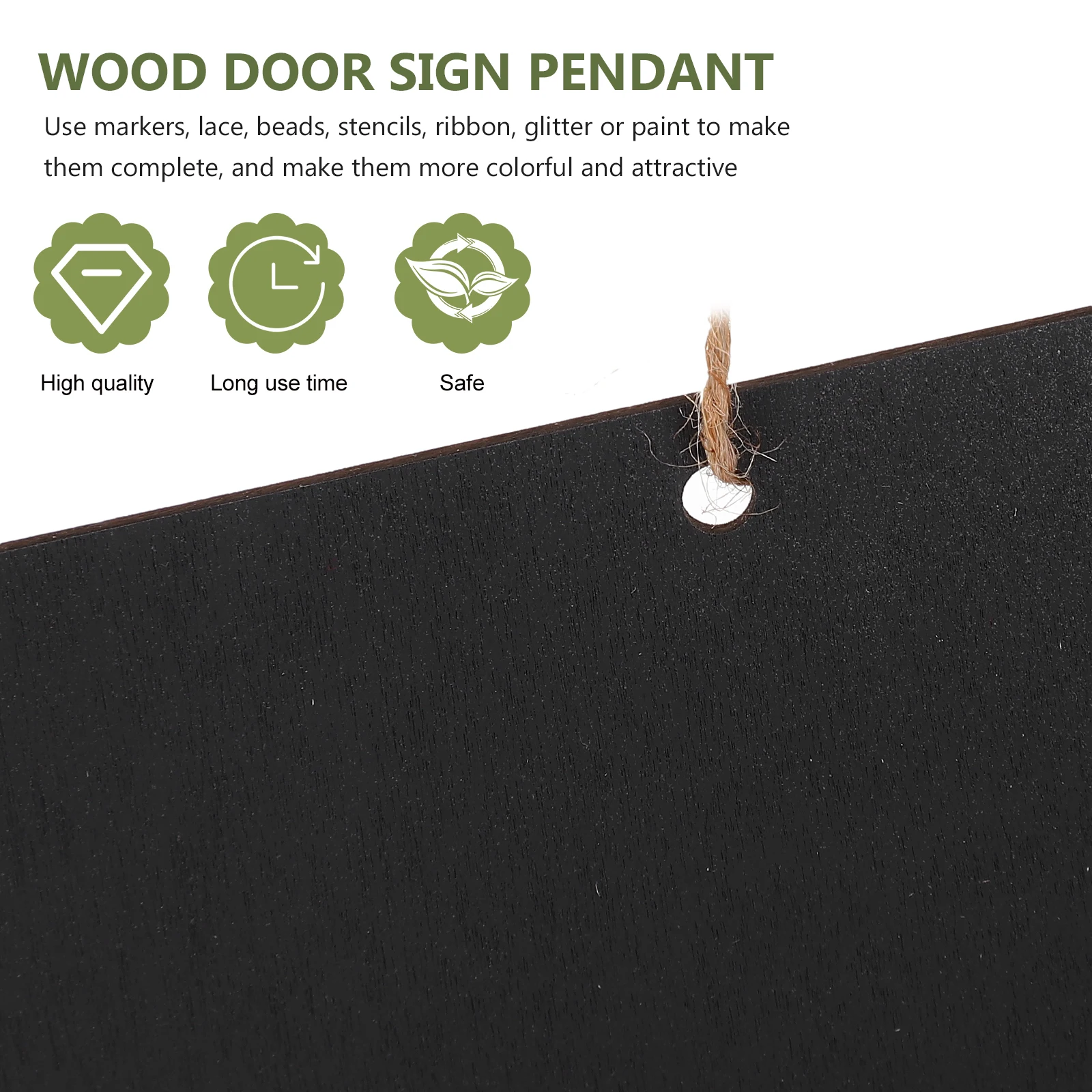 

2 Pcs Wooden Sign Decoration Pendant Xmas Door DIY Ornament Unfinished Hanging Signs Label Party Blank