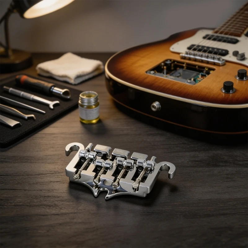 

Quick Install Zinc Alloy Electric Bass Bridge Replacement 3 Point 4 String Bass Bridge Tailpiece Easy to Install 24BD