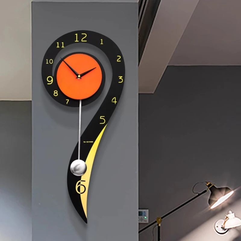 

Modern Fashion Swing Wall Clock Creative Living Room Watch Mute Digital Clock Minimalist Room Decoration Wall Quartz Clock