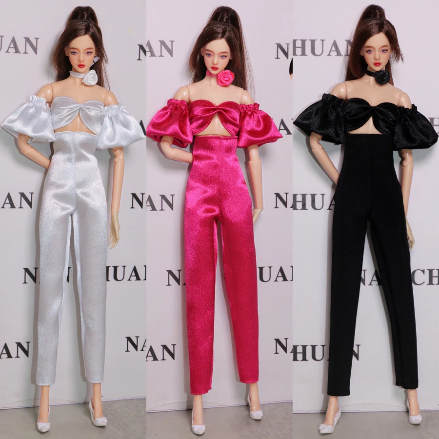 Clothing set + flower necklace / top + pant + necklace / 30cm doll clothes fashion suit outfit For 1/6 Xinyi FR ST Barbie Doll