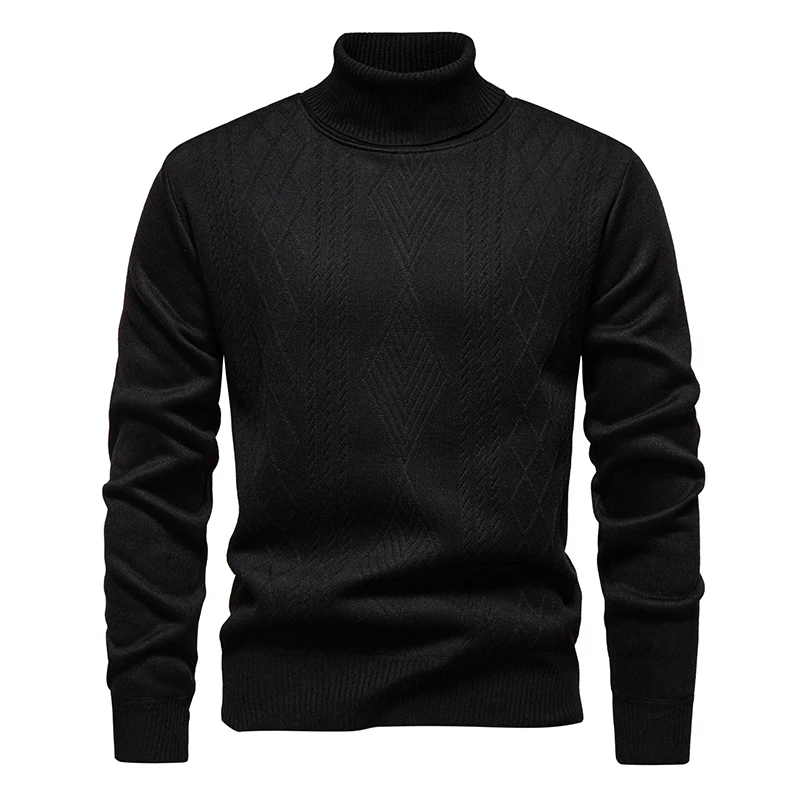 الرجال الياقة المدورة سترة الشتاء الأسود رجل صوف مبطن البلوز الخريف الشتاء الدافئة تريكو الذكور بلون البلوفرات #2