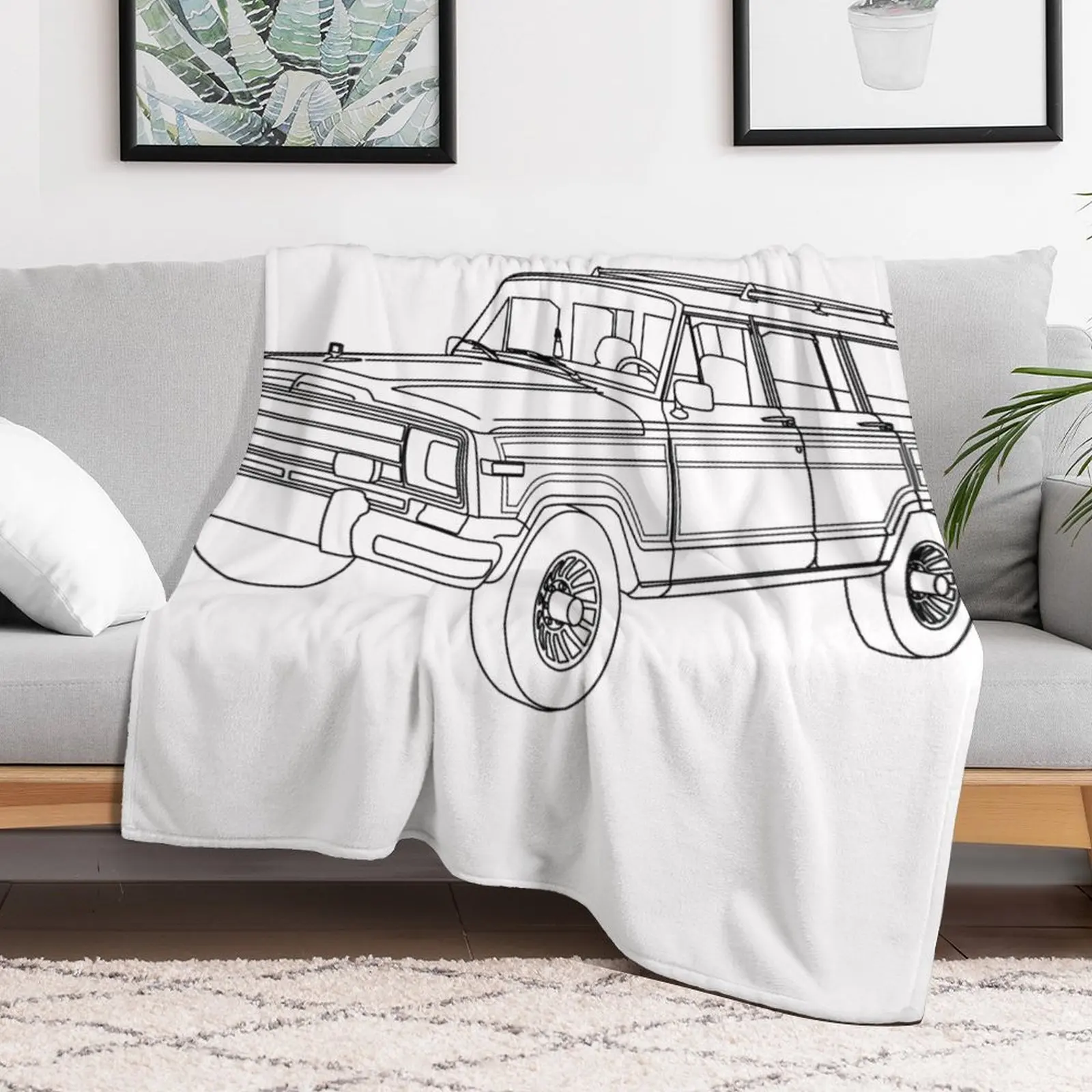 Grand Wagoneer (SJ) Line Art Throw Blanket Soft Big Extra Large Throw Decorative Sofas Winter beds Blankets