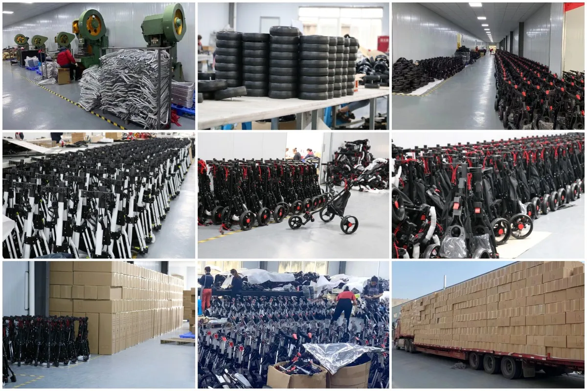 حار بيع سبائك الألومنيوم خفيفة الوزن جولف دفع سحب عربة 4 عجلات دفع عربة الغولف مع الفرامل