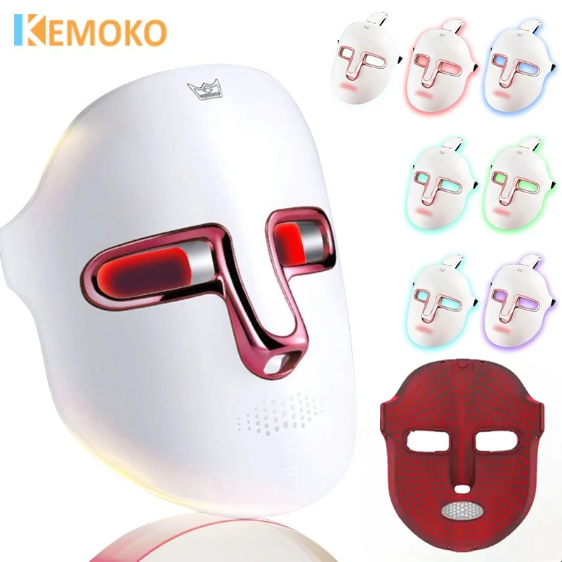 KEMOKO 7 ألوان قناع الوجه LED الفوتون قناع تجميل الوجه تجديد الجلد مكافحة حب الشباب إصلاح العناية بالبشرة تشديد مكافحة الشيخوخة #1