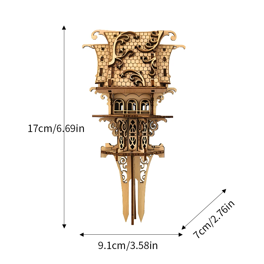 لغز منزل قزم خشبي ثلاثي الأبعاد من OUZEY، مجموعة نماذج خيالية DIY للبالغين والأطفال، سهلة التجميع، أفضل هدية عيد الميلاد #6