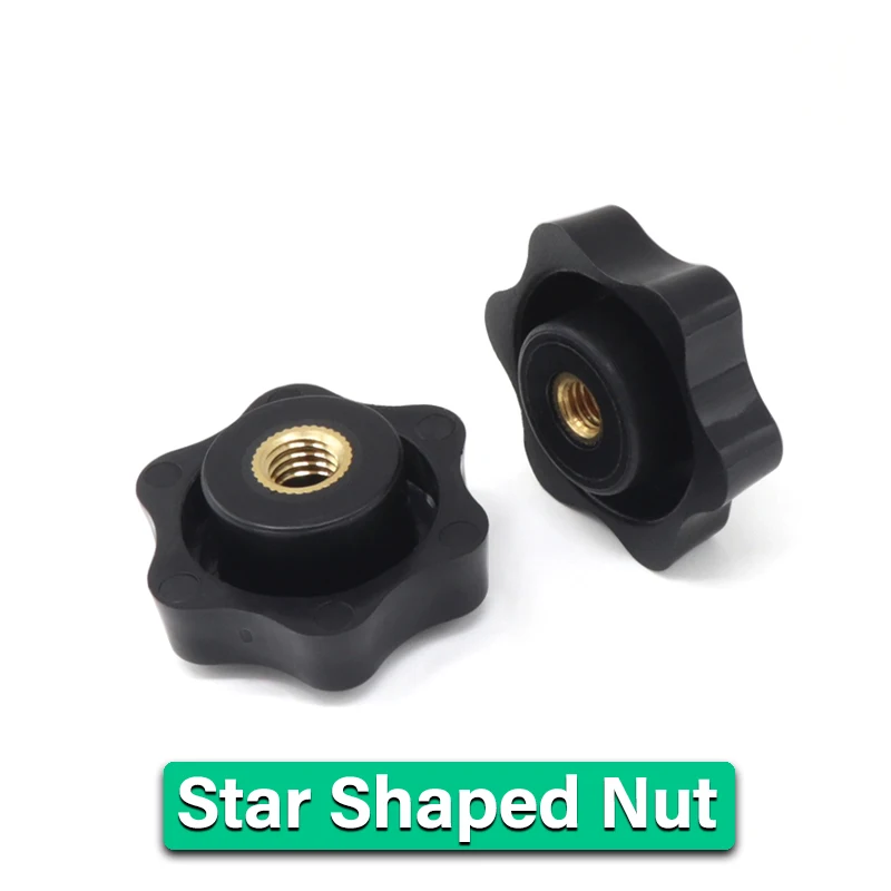 

5/10pcs Star-shaped Manual Tightening Nuts M4 M5 M6 M8 M10 Black Handle Nut Thumb Nut Clampsing Knob Manual Nut