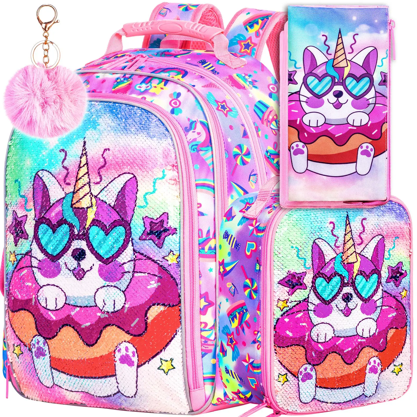 3PCS Backpack for Girl 16\