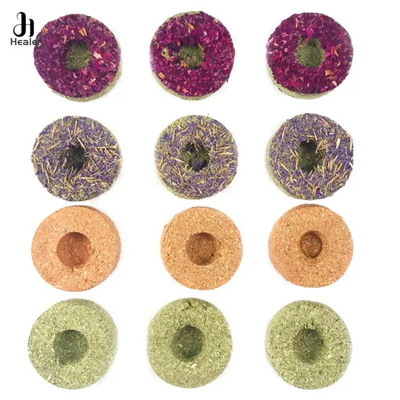 Pet Teeth Grinding Toys Hamster Rabbit Grass Cake Natural Small Animal Chew Toy Rabbits Teeth Treats