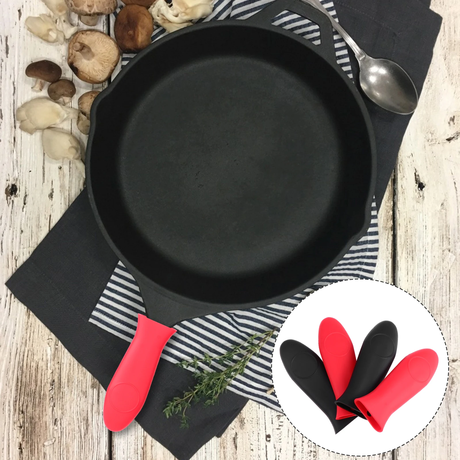 

4 Pcs Pot H Cover Heat Pot H Holder Insulation Grips Sleeve Metal H Kitchen Cookware Soft Non Slip