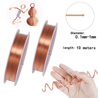 10M bare copper wire  pure copper wire T2 copper coil  conductive copper wire bare wire diameter 0.1-1mm  multi-purpose