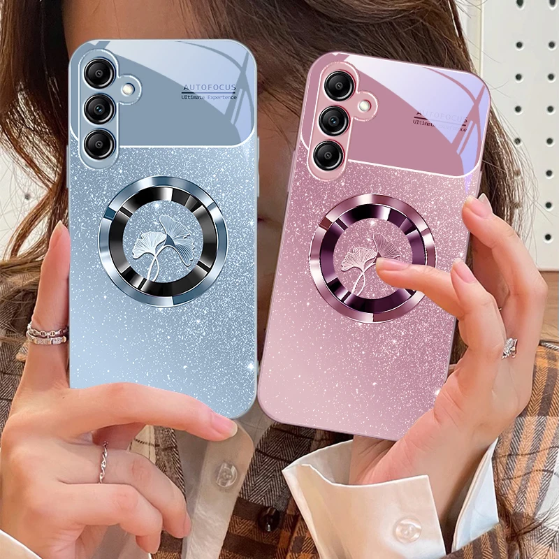 

Luxurious Ginkgo Leaves For Samsung A73 72 71 A70 56 55 54 A53 52 51 A50 42 A35 A34 33 32 31 26 25 24 23 22 30 glass phone case