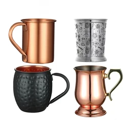 Hammered Copper Plated Stainless Steel Moscow Mule Copper Mug Drum-Type Beer Cup Water Glass Drinkware