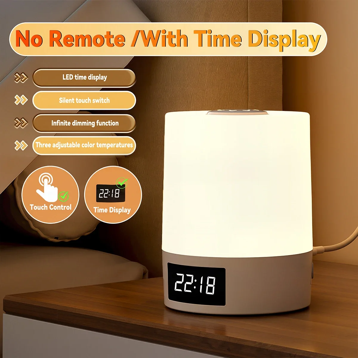 Creative Bedside Lamp Touch Dimming Table Lamp LED Night Light For Bedroom Dormitory College Book Reading Lamp USB Rechargeable