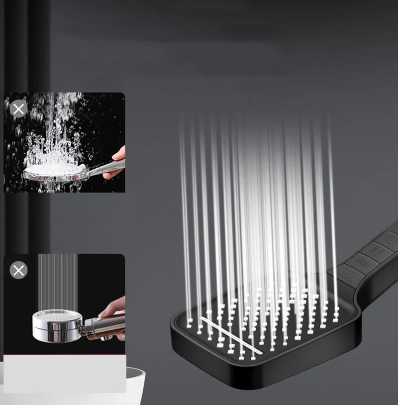 7 Modes Large Panel Shower Head Adjustable One Button Stop Bathroom High Pressure Water Saving Shower Set Bathroom Accessories view 5
