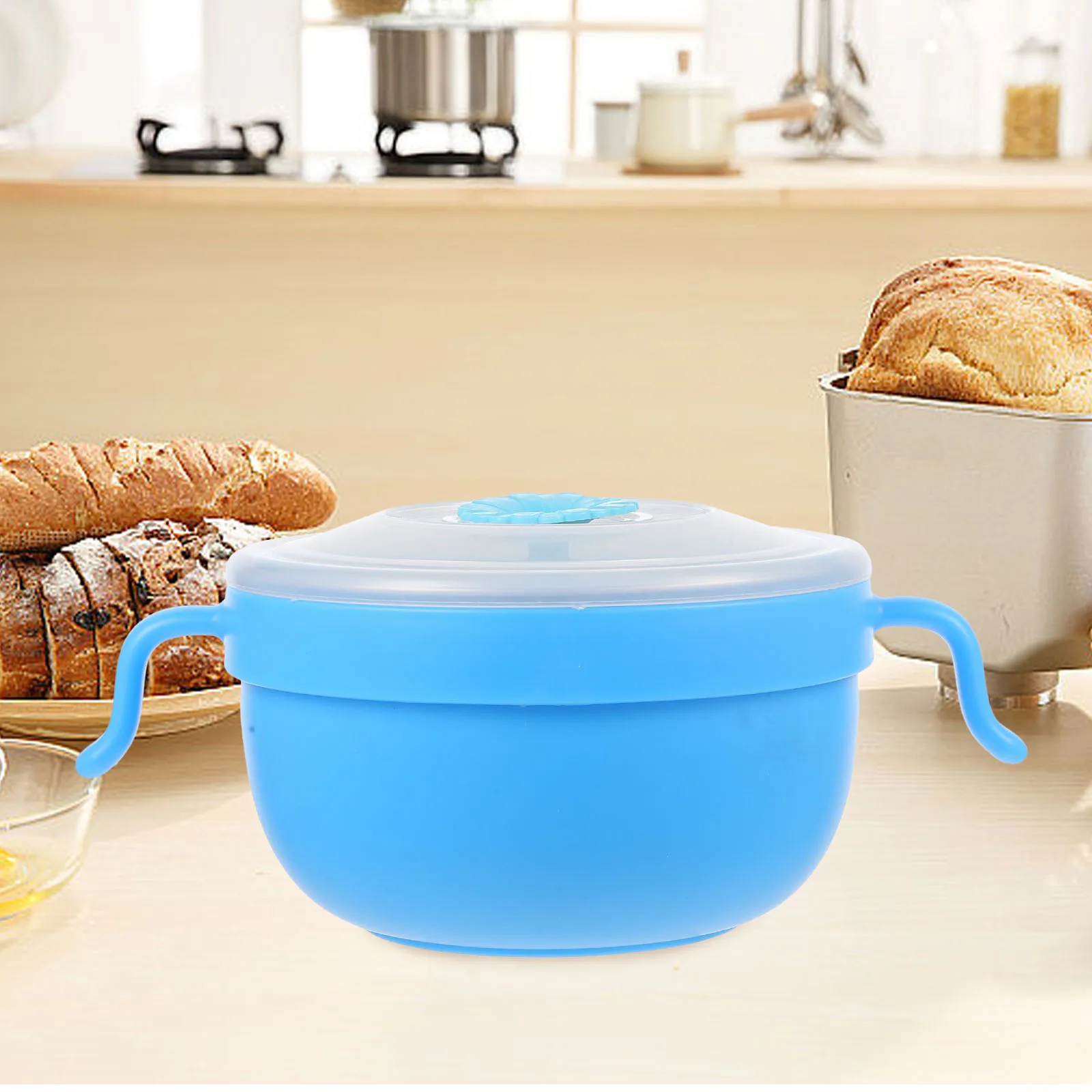 

Baby Feeding Bowls Blue Color Non Slip Food Grade Material Insulation Lid Detachable Easy Clean Suction Cups Stainless Steel