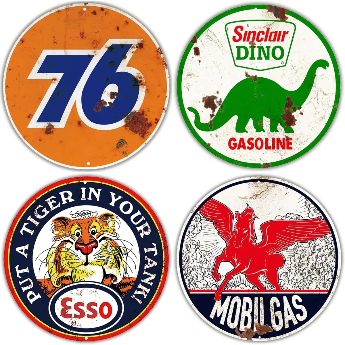 

Esso Vintage Tin Signs Sticker Decal Gas Oil Car Signs Retro Wall Camper Travel Bumper Decor Waterproof Reflective Sunscreen