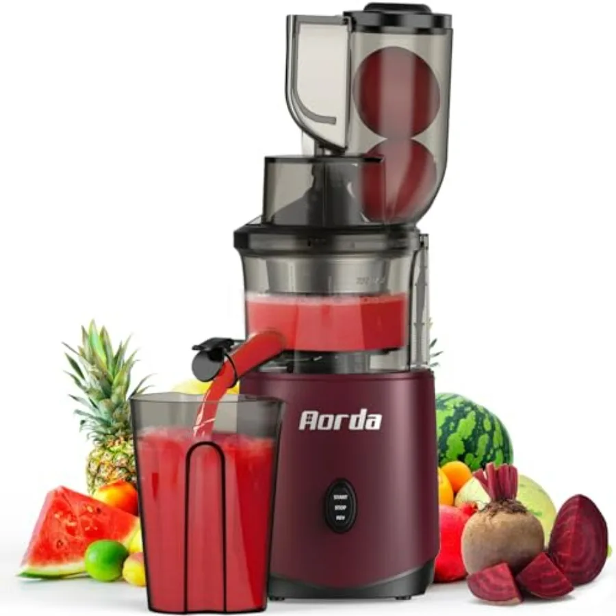 

Masticating Cold Press Juicer Machines 200W Pure Slow Juicer With Quiet Motor For Vegetable And Fruit Easy To Clean Red