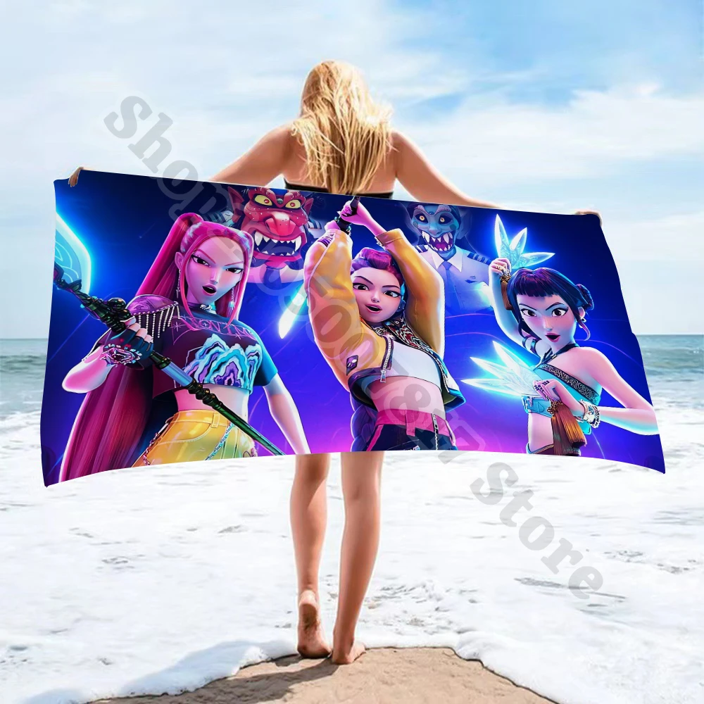 KPop شيطان الصيادين أنيمي مطبوعة منشفة استحمام الأطفال الكرتون لطيف منشفة الاطفال موضة Facecloth المناشف الإبداعية صبي فتاة هدية #1