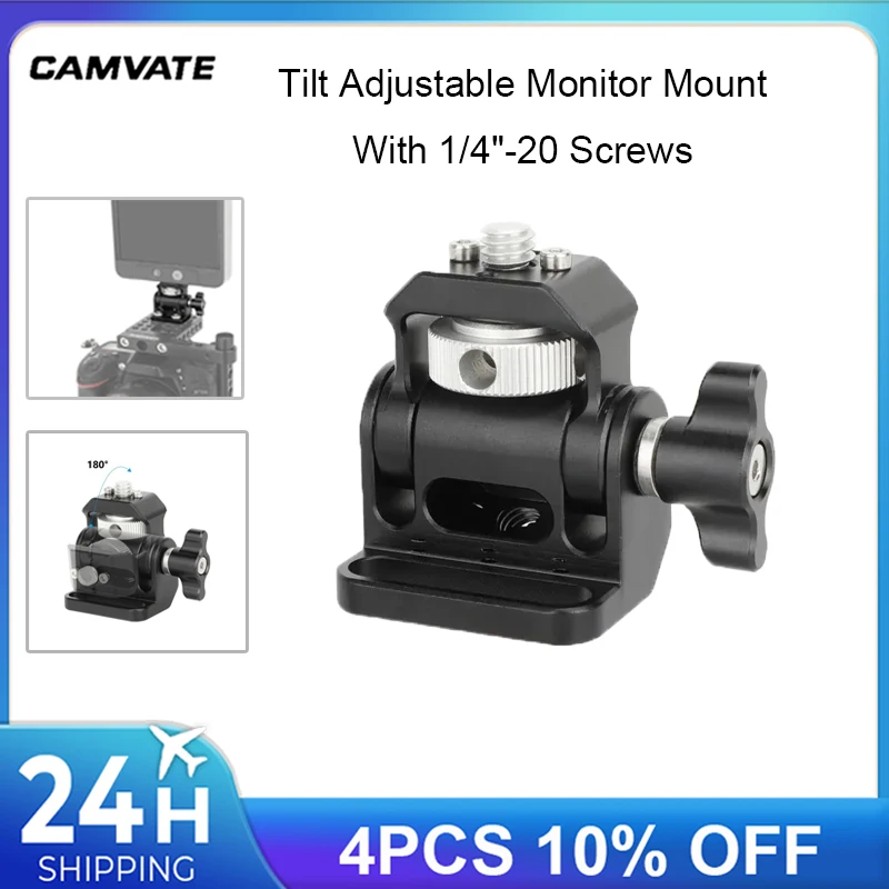 CAMVATE DSLR Camera Clamp Tilt Adjustable Mount With   1/4