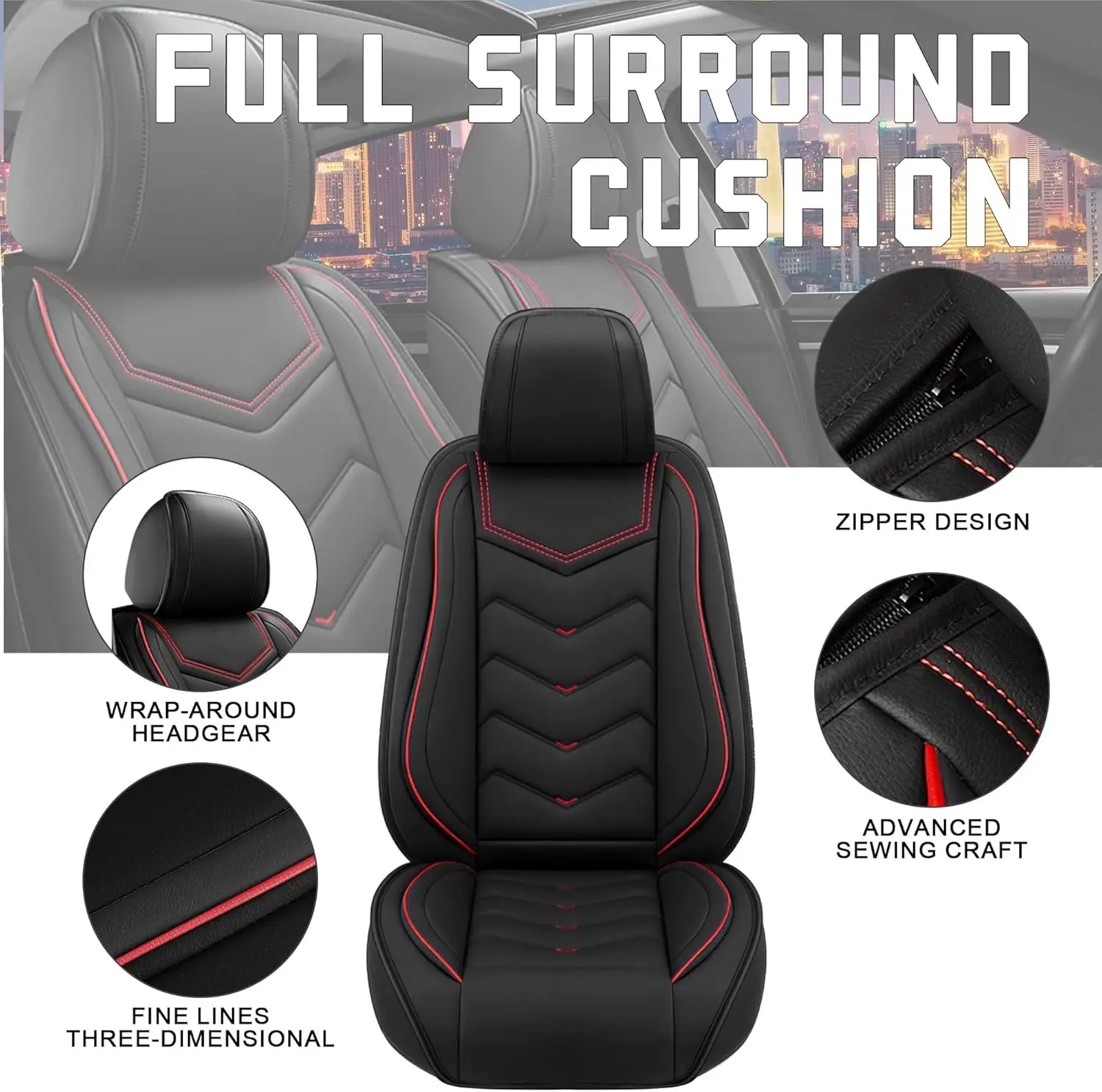 Nappa Leather Car Seat Covers for Nissan Pathfinder 2000 - 2026, Black, Stylish and Premium