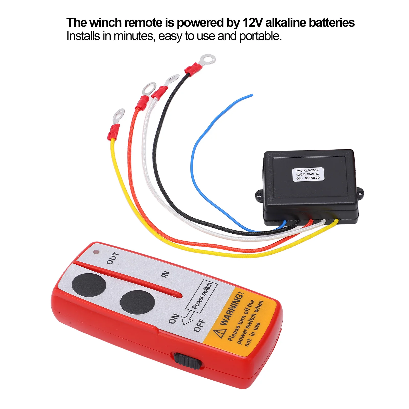 Seilwinden-Funkfernbedienungs-Set mit Empfänger 12V 24V für LKW ATV SUV Drahtlose Seilwinden-Fernbedienung – Detail 5