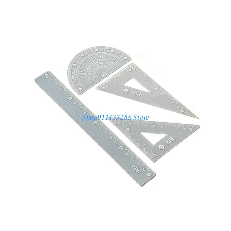 G88D Multifunctional Geometry Math Set with Straight Ruler Protractor Set Square