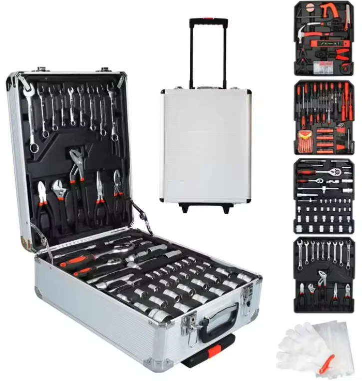 

499 pcs Auto repair tool set Socket wrench Household tool Aluminum case tool set