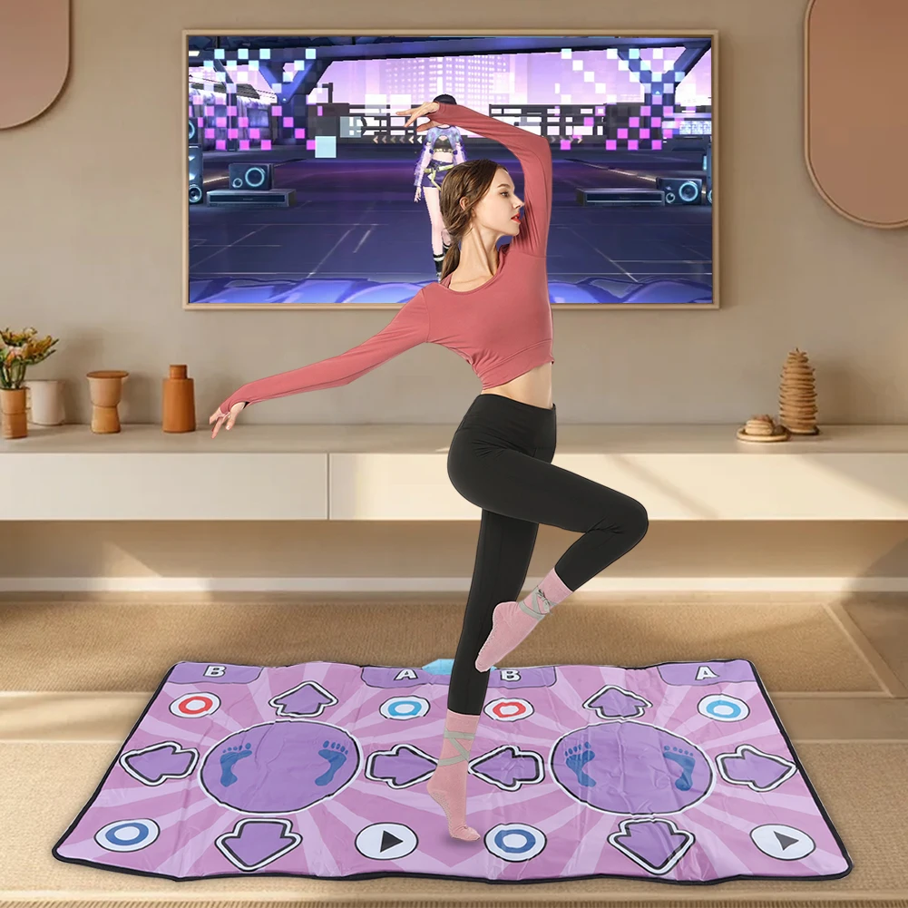 Double User Dance Mats Game with Wireless Controller Non-Slip Dance Pad Musical Dance Multi-Function for Family Christmas Gift