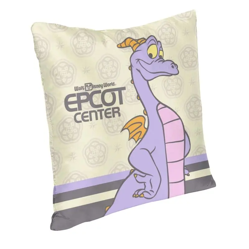 Cartoon Purple Dragon Figment Cushion Covers Sofa Home Decor Square Dinosaur Epcot Center Throw Pillow Case 45x45cm