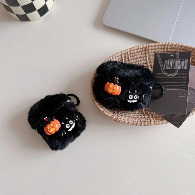 

Personalized Plush Bat Pumpkin Earphone Case Compatible with Appleairpods3/4Cartoon Solid Color CasePRO3/PRO