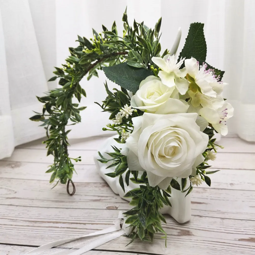 

Цветочная корона из роз, свадебные аксессуары для волос, элегантная цветочная повязка на голову для свадьбы, пляжной вечеринки, садового мероприятия, для женщин и девушек