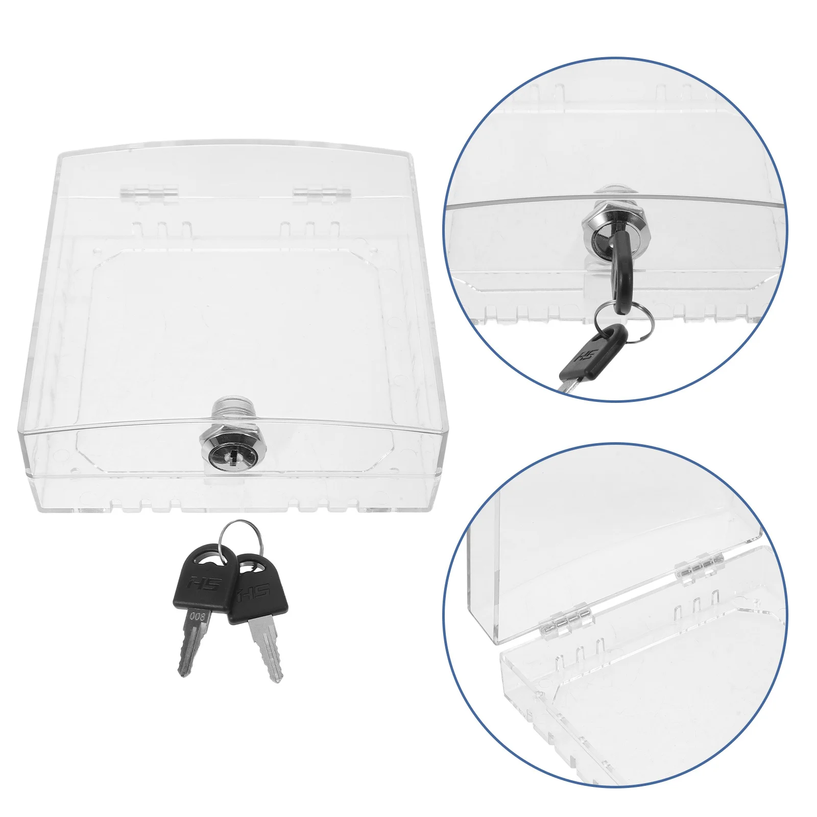 Clear Acrylic Thermostat Locking Cover Wall Mount For Home Office Ac Temperature Control System Tamperproof Lock Box Protection