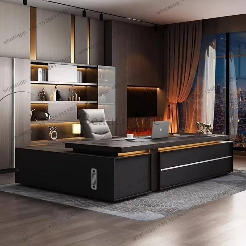 PG Modern Chinese Reception Drawers Desks Cabinet Conference Unusual Bureau Meuble Furniture  Designer Chinese Boss Table Simple