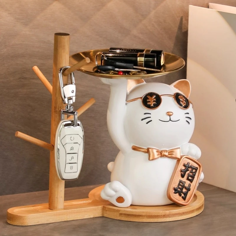 

Положите ключ, украшение для магазина, поднос для счастливого кота, вход в гостиную, вход в дверь и вход в дом, украшение для дома.