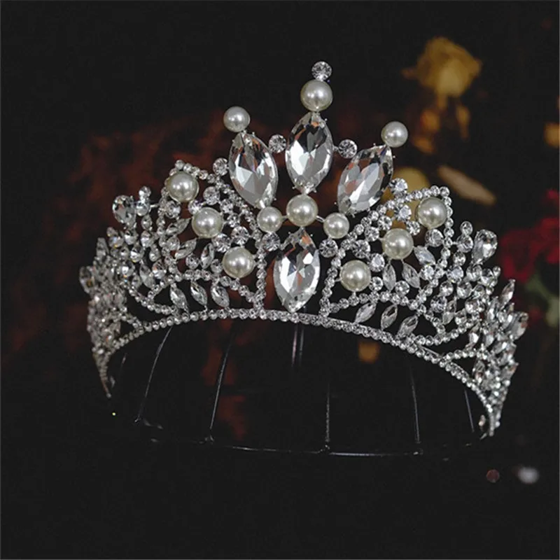 CC Wedding Crowns Women Accessories Bridal Headbands Engagement Hair Ornaments Imitation Pearl Tiaras Luxury Jewelry Party AN101