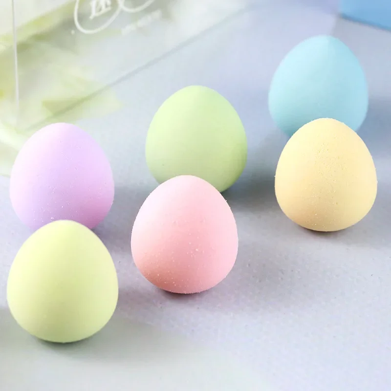 6 Pcs Cosmetic Egg Shape Cute Kawaii Rubber Eraser Creative Pencil Erasers School Supplies Stationery Kids Students