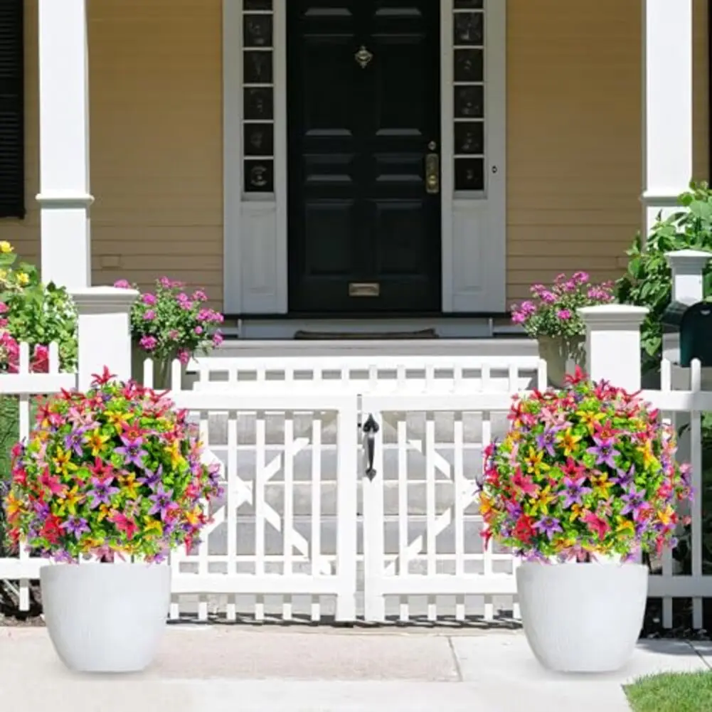 

Home Decoration Faux Boxwood Plant Artificial Topiary Ball Colorful Floral Design Easy Installation Ground Spike