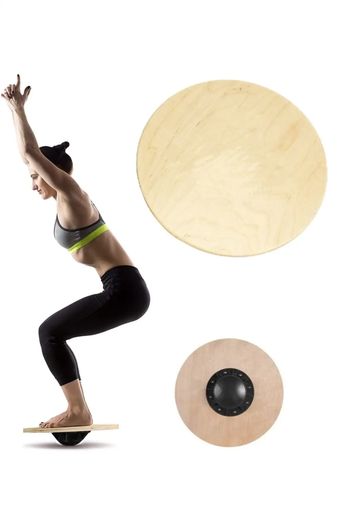 Oval Balance Tahtası Balance Board Yoga Fitness Exercise Fitness Platform 48cm Round Plywood