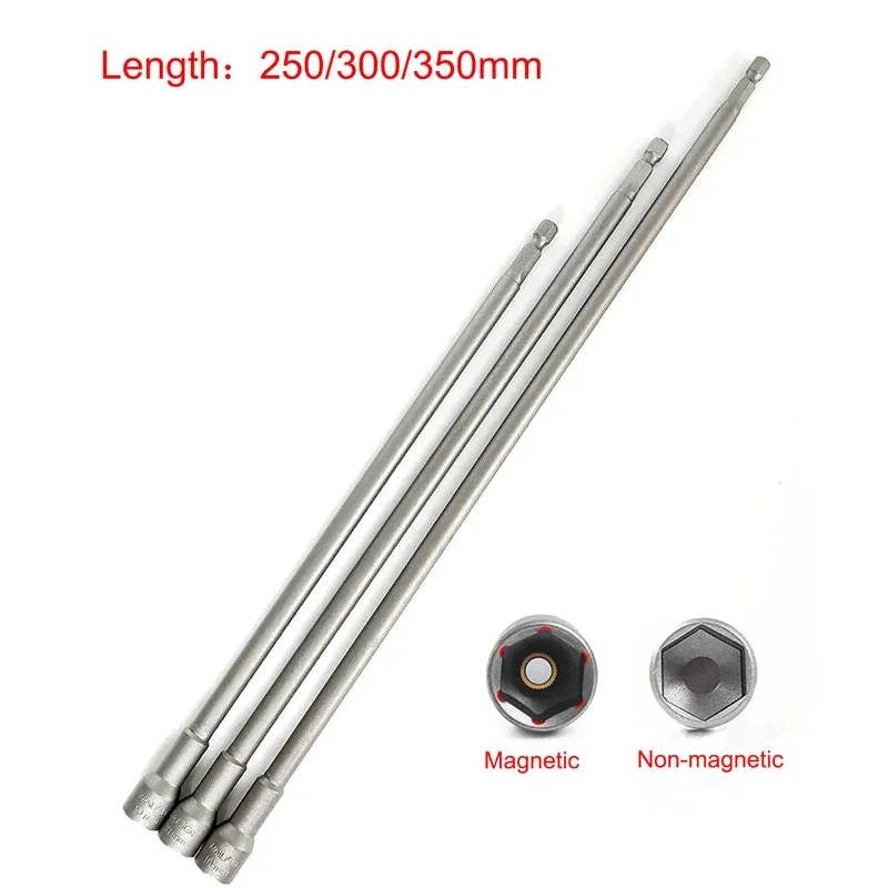 

1Pcs 7mm-14mm Shank dia 6.35mm Lengthen Hex Socket Sleeve Bit for Power Drills Impact Drivers Hand Drills Tools 250/300/350mm