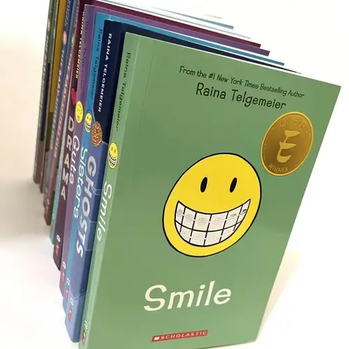 Raina Telegemeier 영어 웃는 어린이 풀 컬러 그래픽 소설, 어린이 분위기 그림 책, 10 권