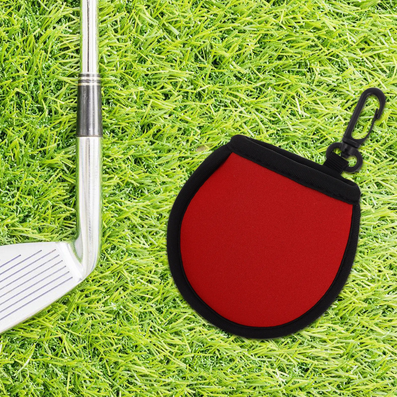 

Neoprene Golf Ball Storage Pouch with Interior Cleaning Layer and Attachable Hook Ideal for Golf Practice Portable Ball