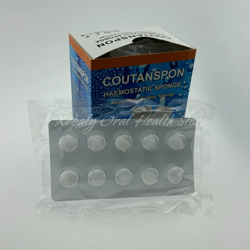 2×50pcs/box 1x1cm Dental Hemostatic Sponge Collagen Tooth Extraction Implant Oral Surgery Bleeding Stop Plugs for Dental