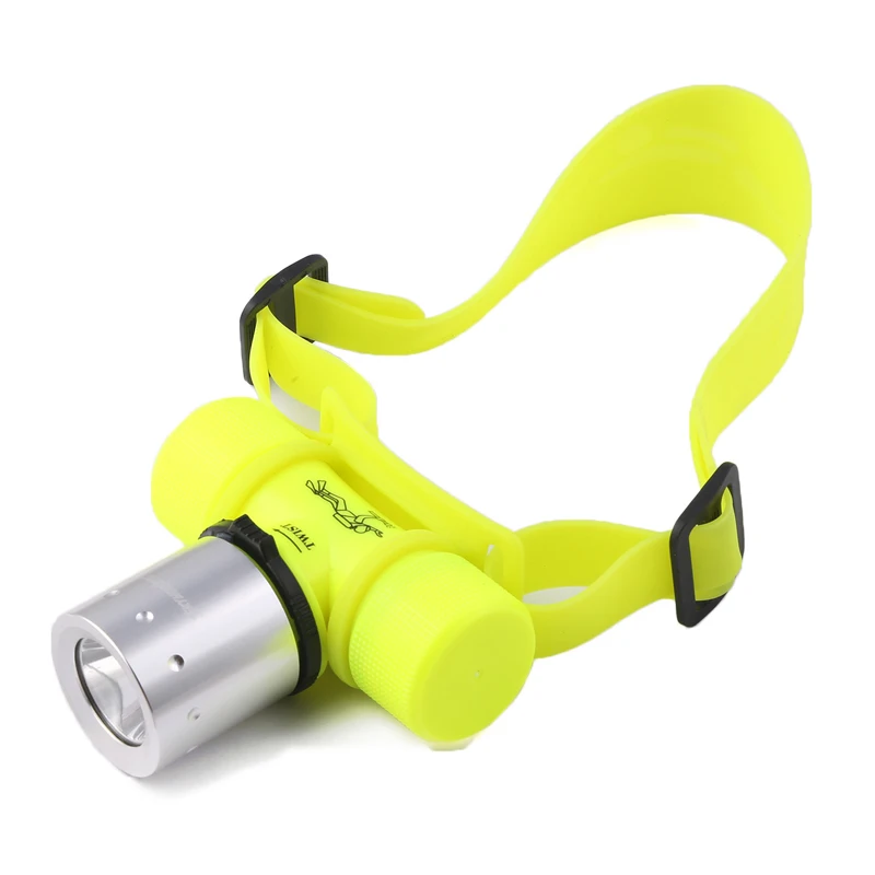 High-Power Rechargeable Underwater LED Diving Headlamp Head Torch Flashlight IP68 Rated with Silicon Strap Scuba