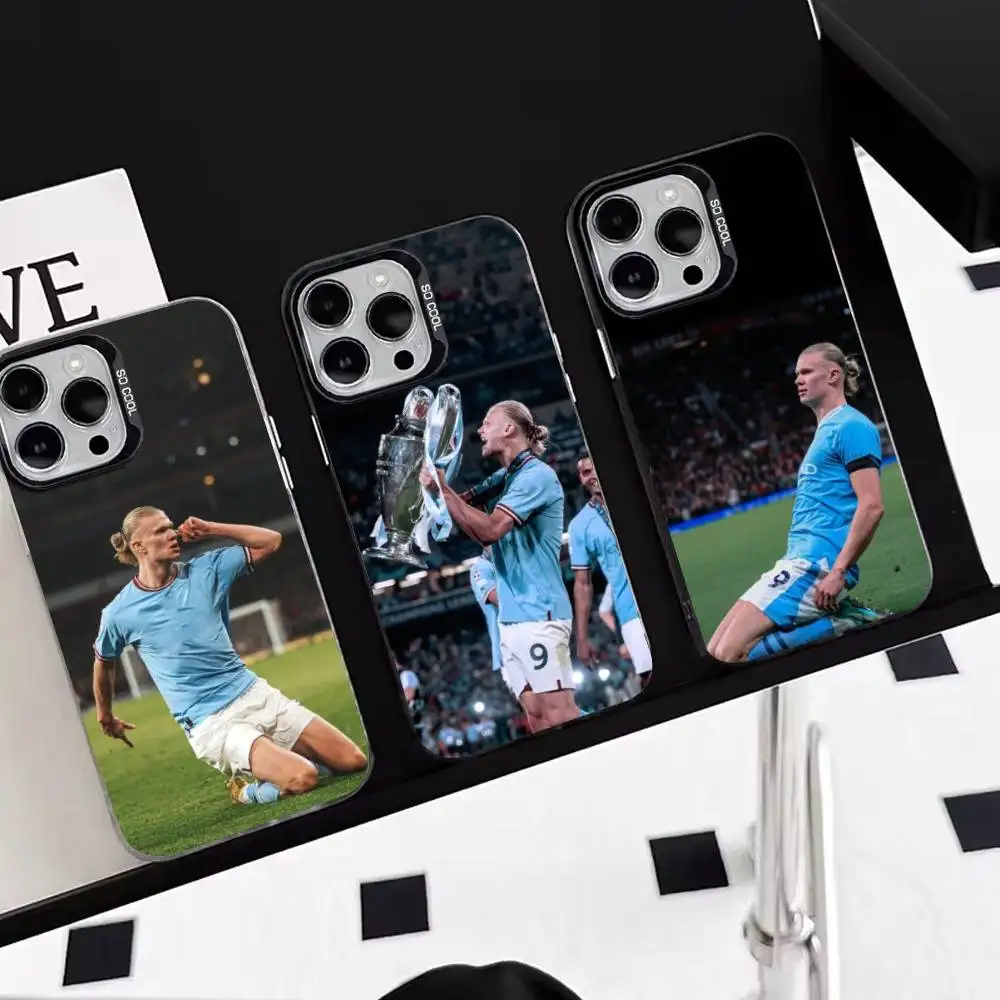 

E-Erling H-Haaland-Football-Sport Phone Case For IPhone 17,16,15,14,13,12,11 Plus,Pro Max,XS,Colorful Silver Phone Case Funda