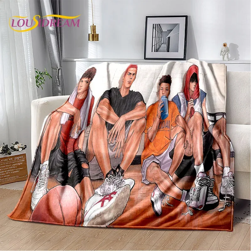2025 New Cartoon Slam Dunk Anime Basketball Soft Blanket,Soft Throw Blanket for Home Bedroom Bed Sofa Picnic Travel Child Gift