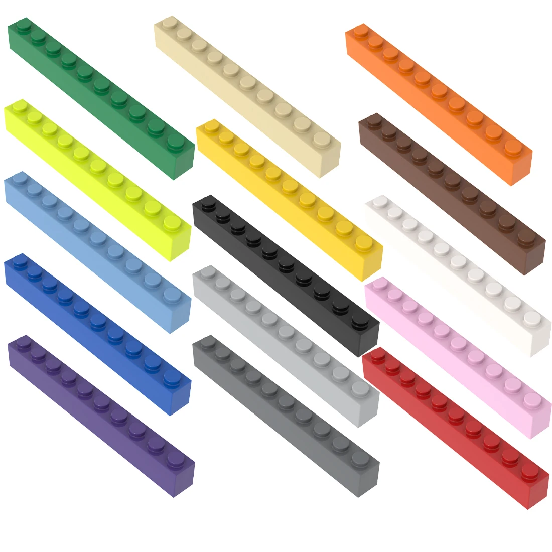 [FunBrick] 10/30/50PCS 1x10 Bricks Dots 1*10 Dots Educational Creative DIY Bulk Set Building Blocks Compatible with 6111 Classic