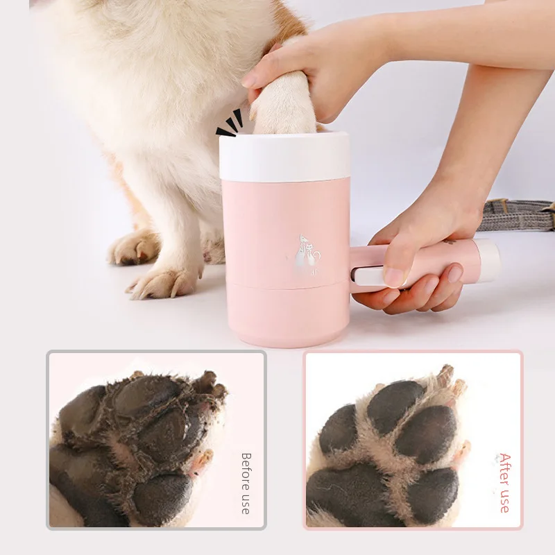 Pet Foot Cleaning Cup Cat and Dog Pressing Automatic Foot Cleaning Cup Paw Washing Cup Foot Washing Cup Pet Supplies Cross-borde