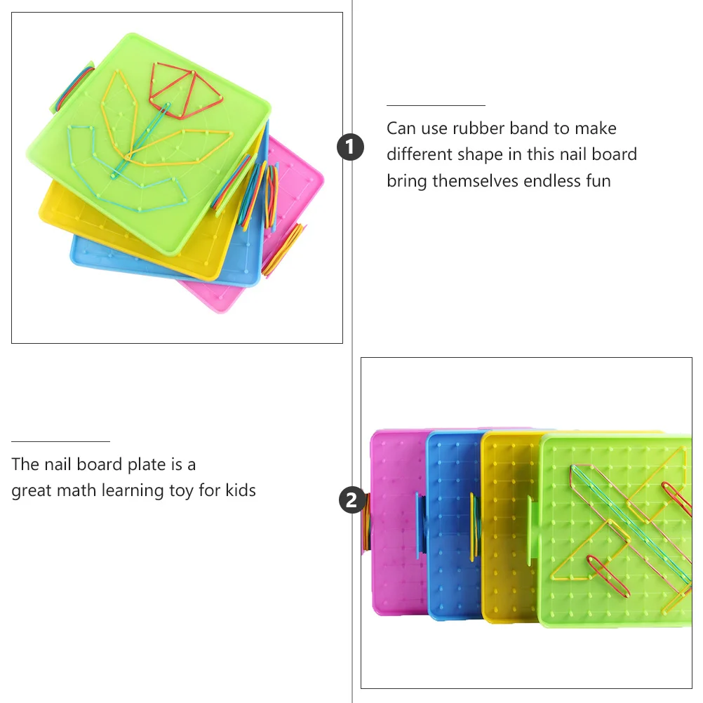 

1 set 1 Set Nail Plate Kids Educational Math Geometry Learning Tool For Preschool Creative Shape Making Game With Rubber Bands